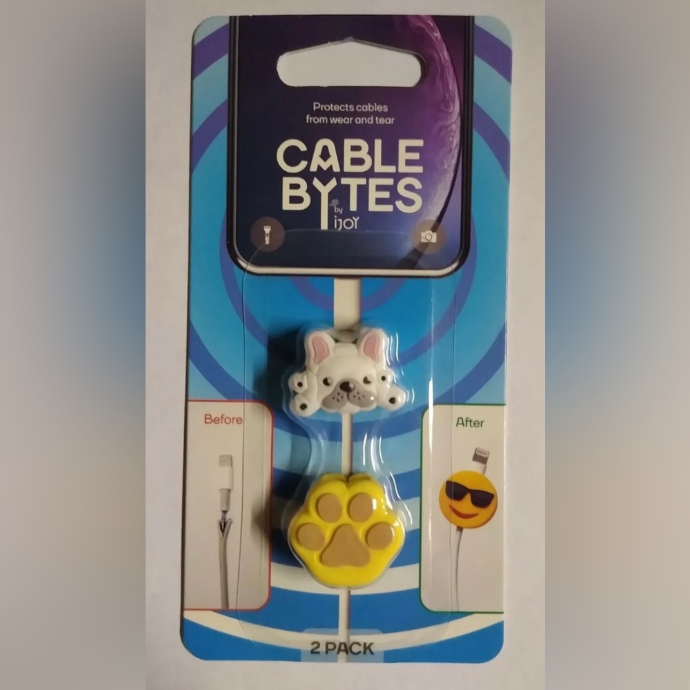 Cable Byte by iJoy, puppy face and paw print, new, still in packaging